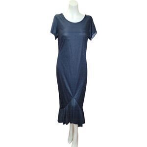 Vintage Jim Elliot Always, Caroline Collection Blue Polka Dot Nightgown XL